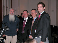 At the Natura Morta opening: Dr Tim Entwisle from the Botanic Gardens Trust (second on right) with NSW DPI's Dr Murray Fletcher, Mr Doug Hocking and Dr Nick Austin.